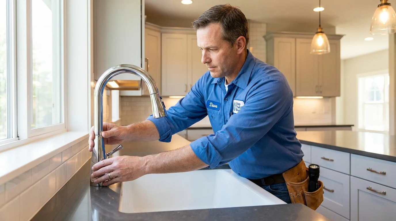 Kitchen faucet installation by Johns Plumbing LLC in Pawnee